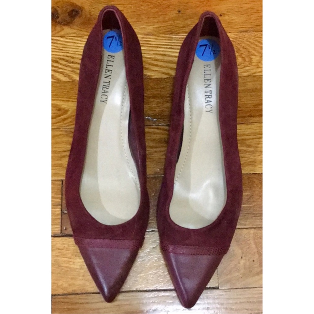 Ellen Tracy Suede w/ Leather Pointed Toe and Heel